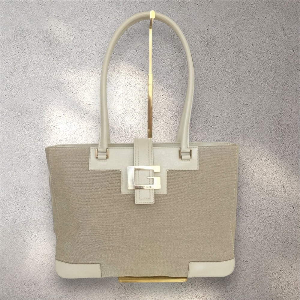 Gucci Square G Tote Bag Tom Ford Era Double Handle G Logo Canvas EUC - Picture 3 of 14
